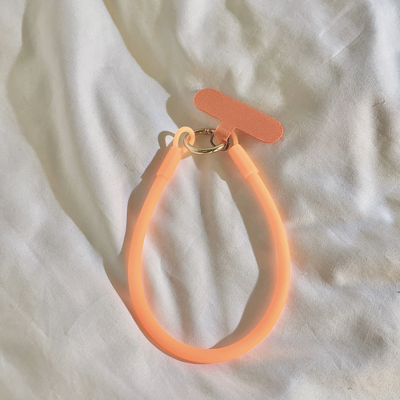 Simple orange single-buckle bracelet, phone case, pendant, ins keychain, schoolbag pendant, phone case, universal for women pic 5