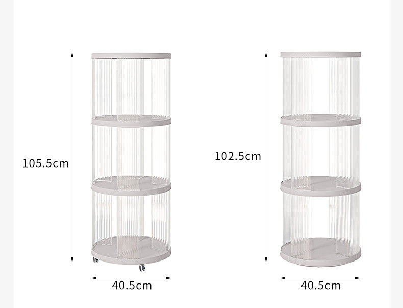 360度旋转轻奢书架透明书柜儿童绘本收纳架家用学生简易落地置物详情7