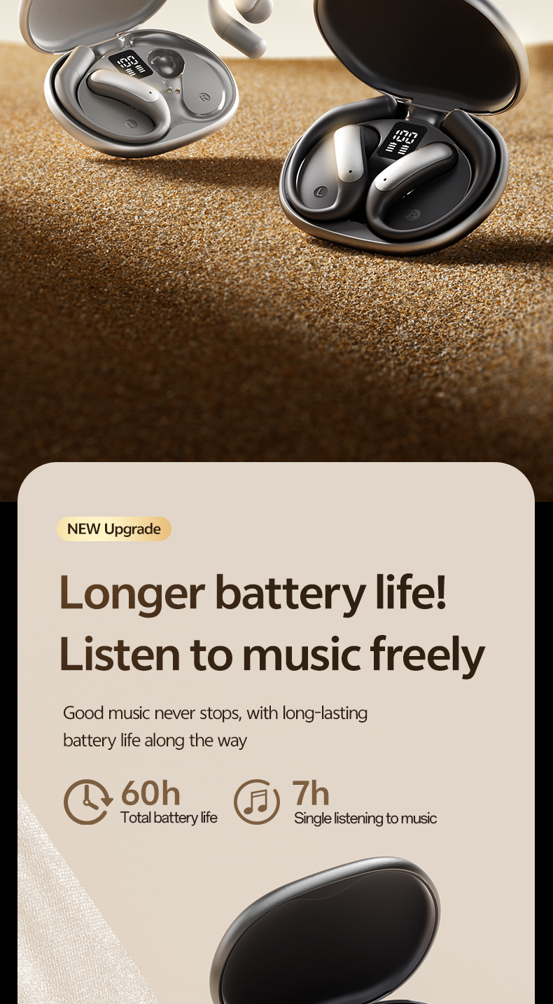 New product M129 Private mold OWS digital display non-in-ear Bluetooth headphones noise-cancelling wireless ear-hook smart headphones factory pic 12