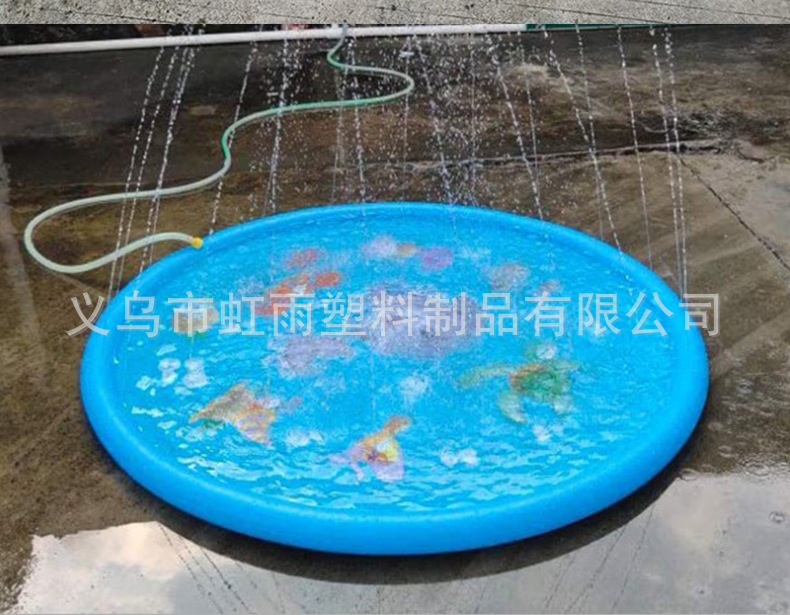 工厂批发零售170CM大白鲨喷水垫儿童户外娱乐戏水池充气海喷水池详情12