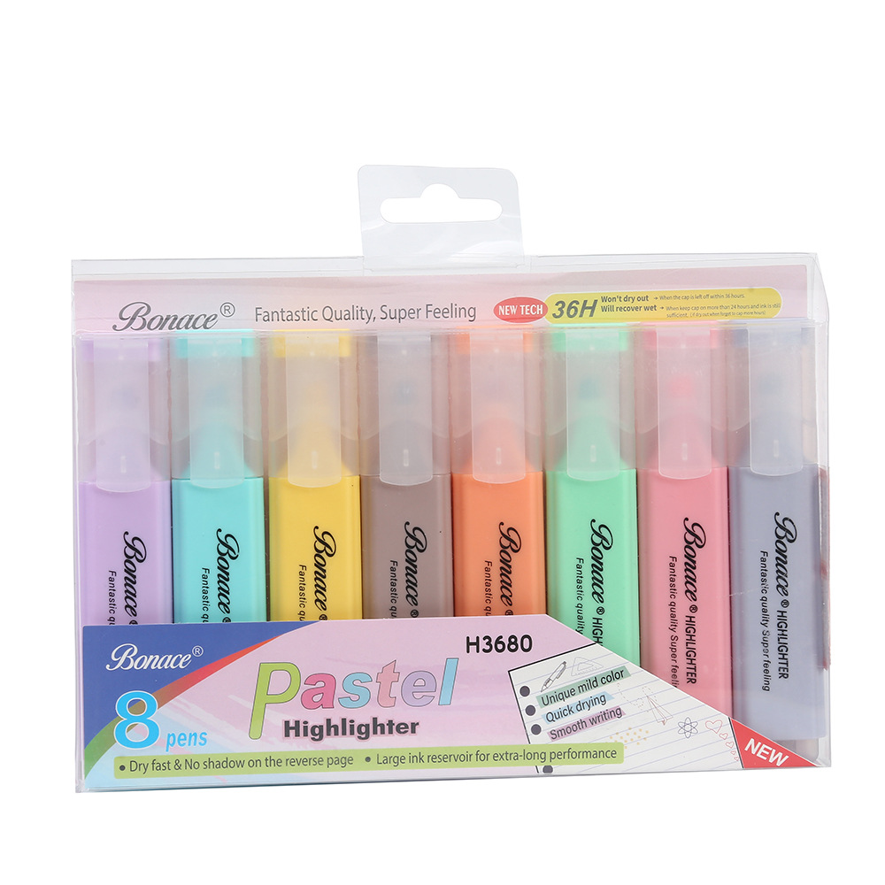 Wholesale of new flat-tipped large-capacity highlighters, student key marking watercolor pens, gift candy-colored markers pic 9