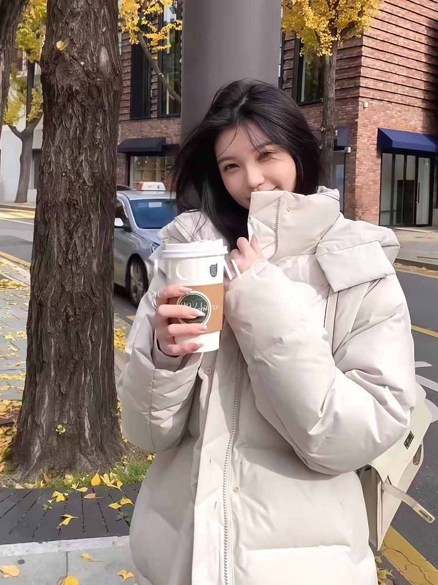 lulu同款泡芙五格杜邦三防可溯源90白鸭绒羽绒服女短款防寒面包服详情19