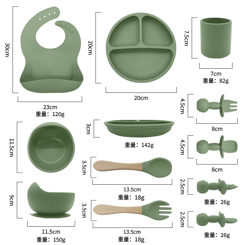 硅胶宝宝餐具套装不锈钢玩具防烫硅胶制品详情5