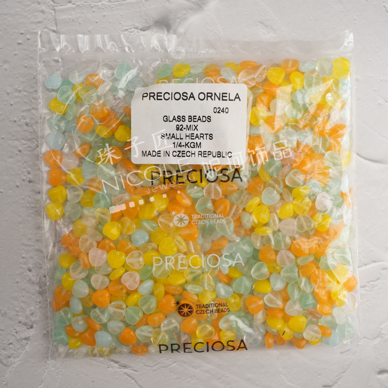 新款捷克玻璃珠preciosa多尺寸款式玻璃混珠多色系列250克装详情22