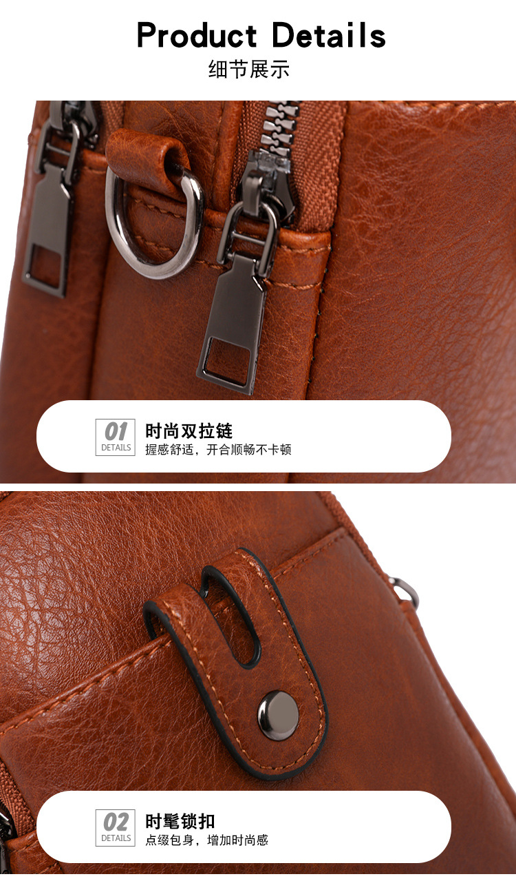 软皮女包2025新款软皮手机包时尚简约高级感单肩斜挎迷你小包包女详情29