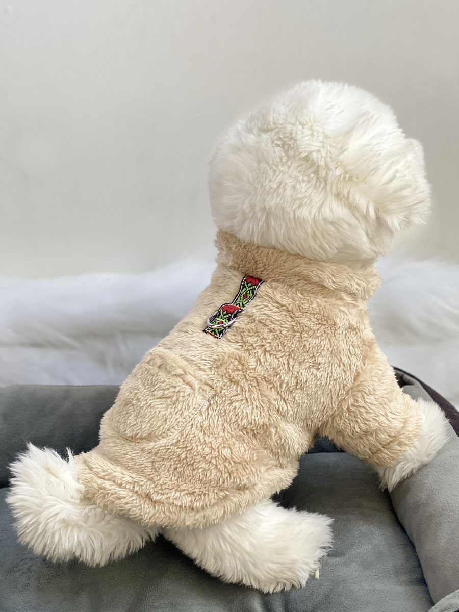 超小体狗狗猫咪衣服秋冬季毛绒四脚小码奶狗奶猫幼犬茶杯犬带牵引详情15