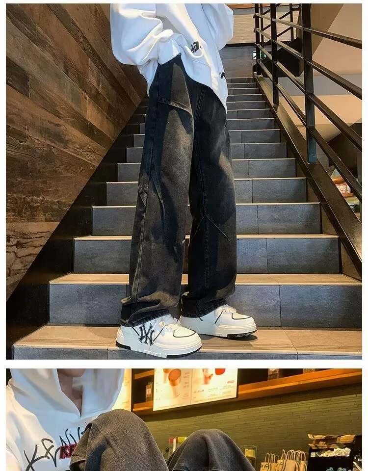 2024新款牛仔裤男款春夏季美式潮流vibe裤子大码宽松阔腿直筒男裤详情25