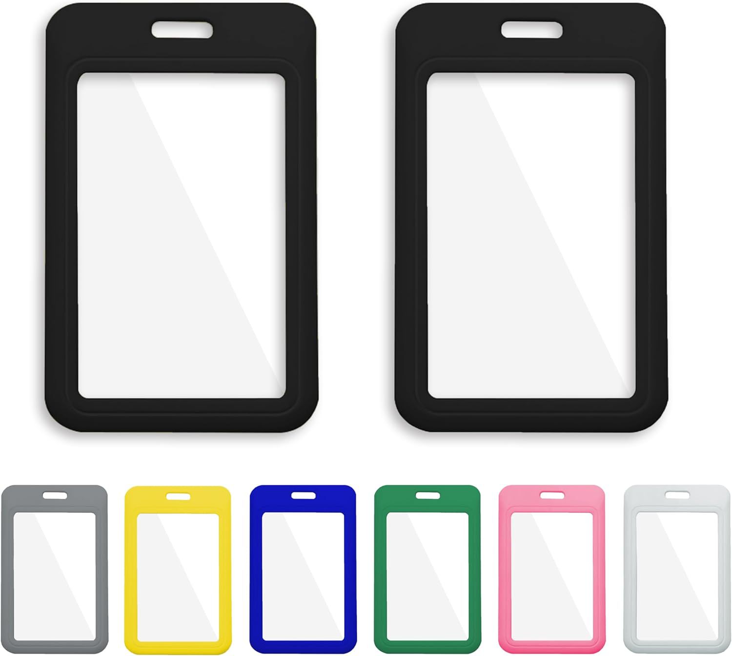 Jinwang Double-sided transparent ID card holders in multiple colors in stock, exclusively for export. Wholesale of ABS plastic ID card holders pic 2