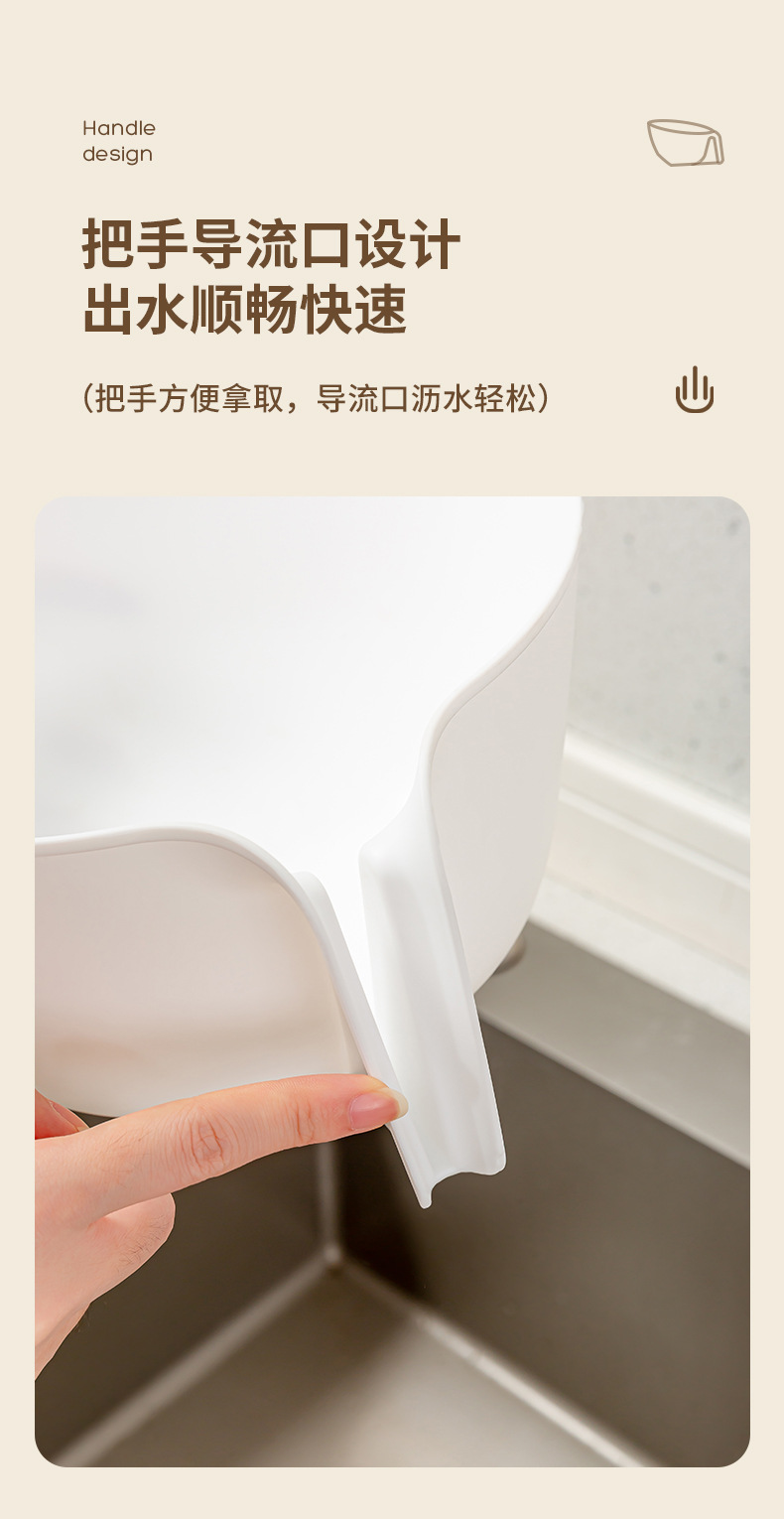 沥水篮多功能洗菜盆淘米神器带手柄厨房新款洗水果盆子大容量大号详情5