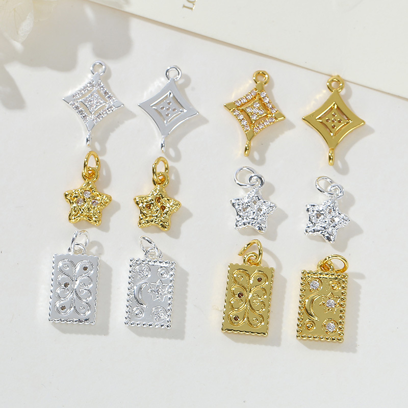 Direct sales and wholesale of DIY handcrafted bracelets, necklaces and earrings with sand gold color retention inlaid zircon materials from the manufacturer pic 2