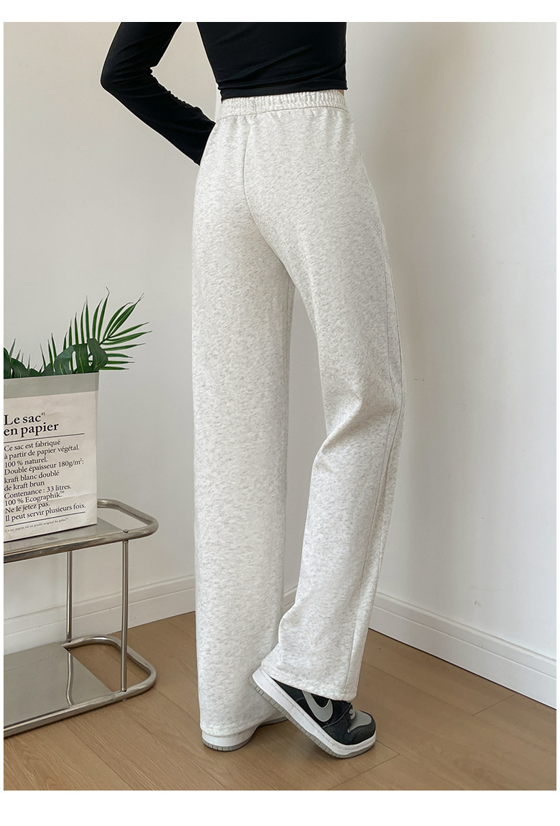 垂感华棉阔腿裤女春秋新款宽松显瘦窄版直筒裤高腰百搭休闲运动裤详情21