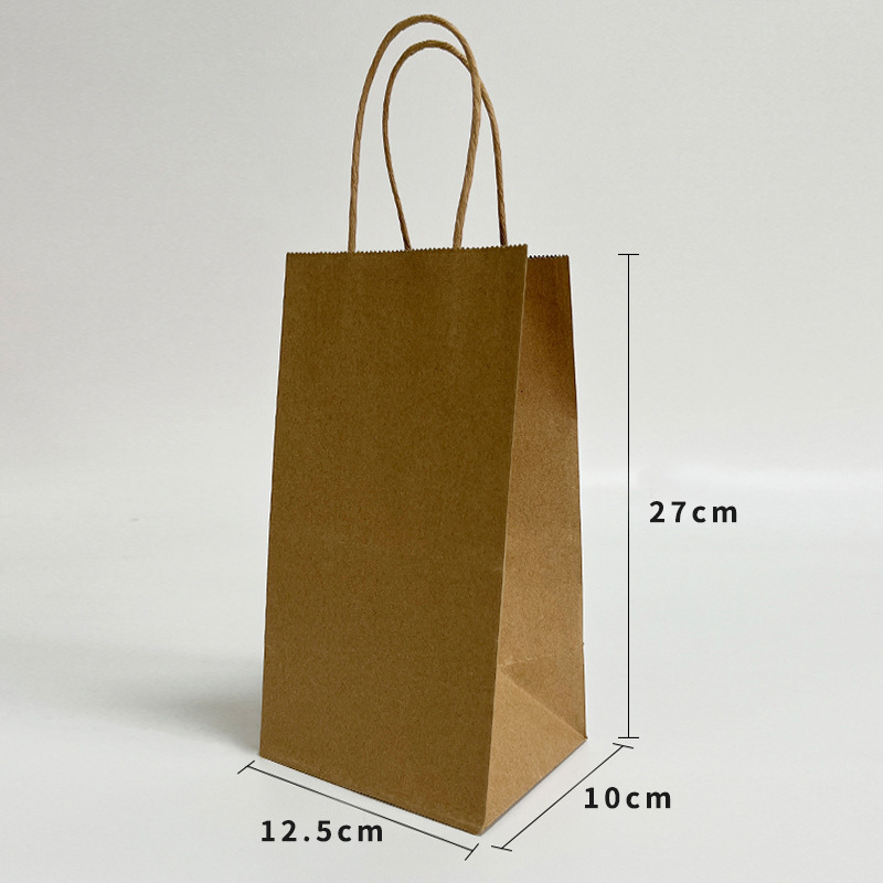 In-stock thickened kraft paper bags, gift handbags, takeout food packaging bags, souvenir paper bags, logo printing pic 8