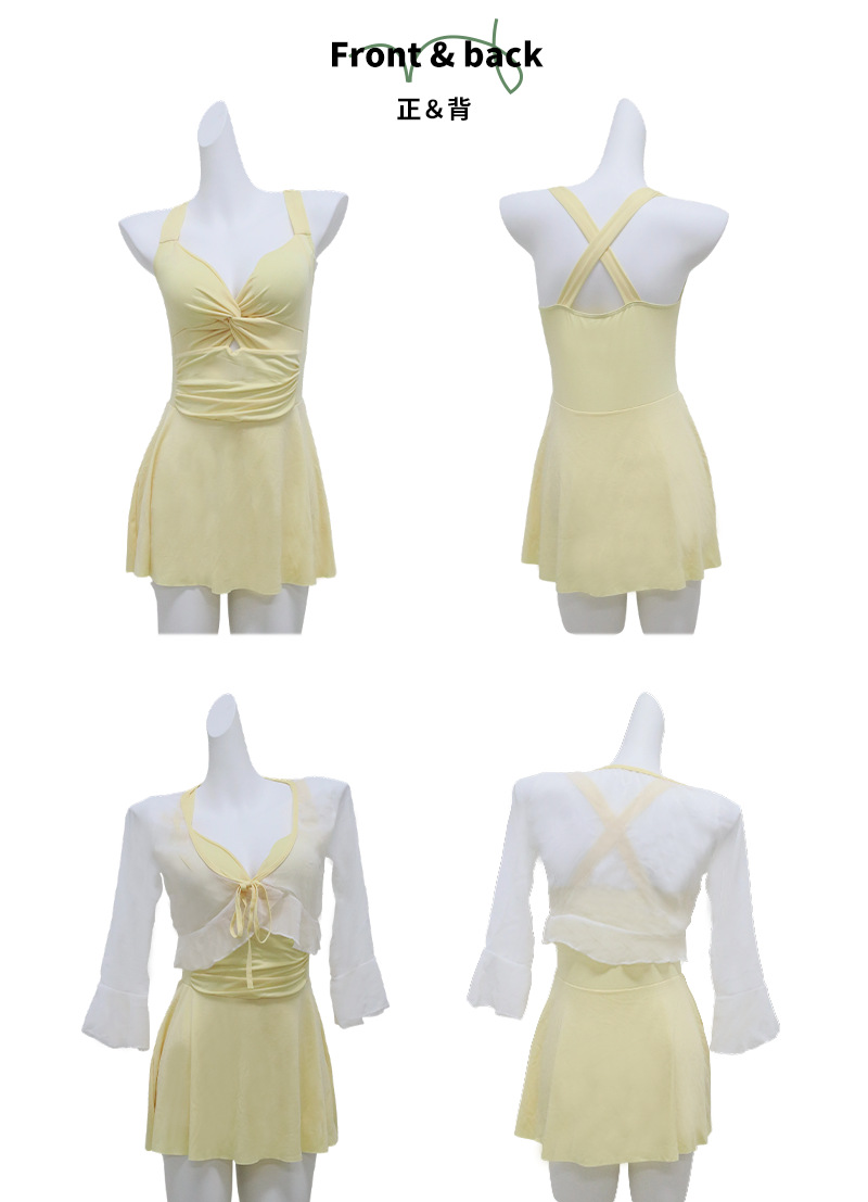 A new conservative one-piece swimsuit for women in 2026, which covers the belly and makes you look slimmer. Swimming women wear outer shirts to soak in hot springs. 125333 pic 19