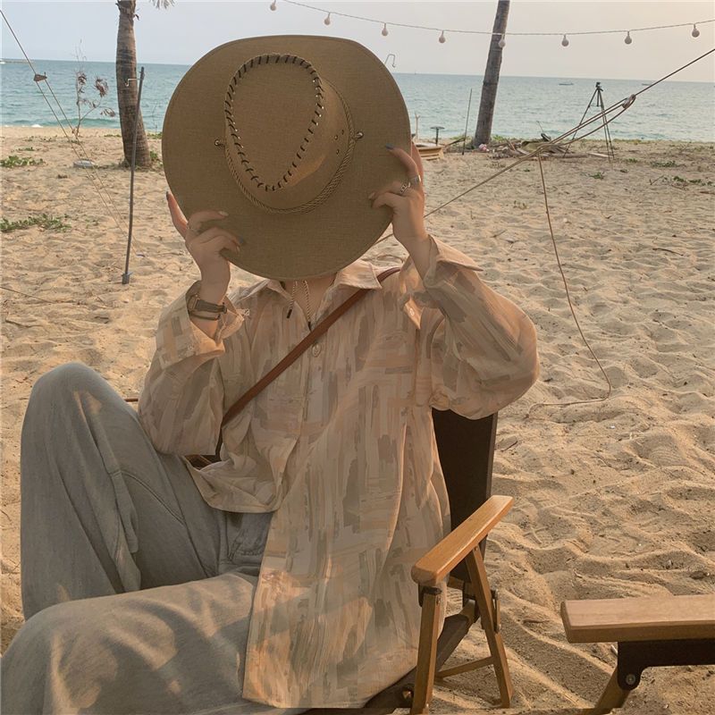 扎染长袖防晒衬衫女夏季薄款设计感小众别致吊带详情6