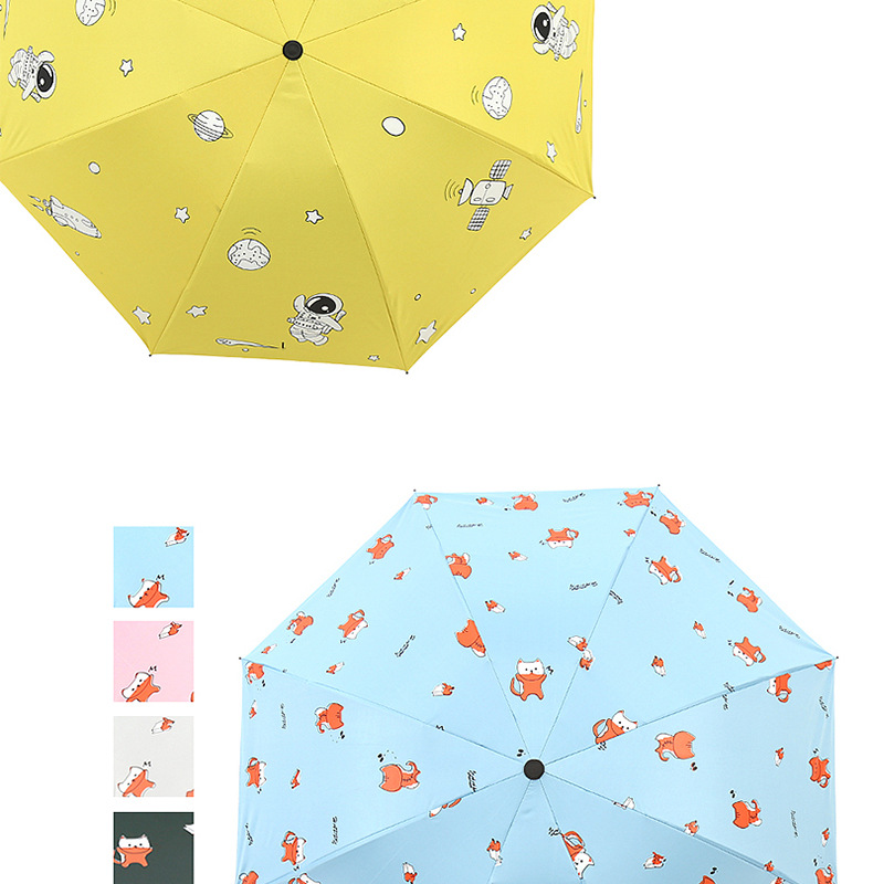 Black rubber sun protection, UV protection, sunshade, folding, all-weather and cute umbrella, can be printed with logo advertising umbrella pic 21