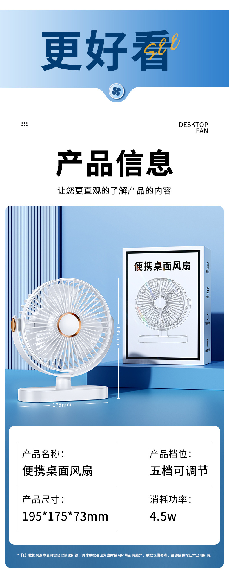 小风扇桌面电风扇小型家用静音办公室usb充电迷你宿舍学生便携式详情20