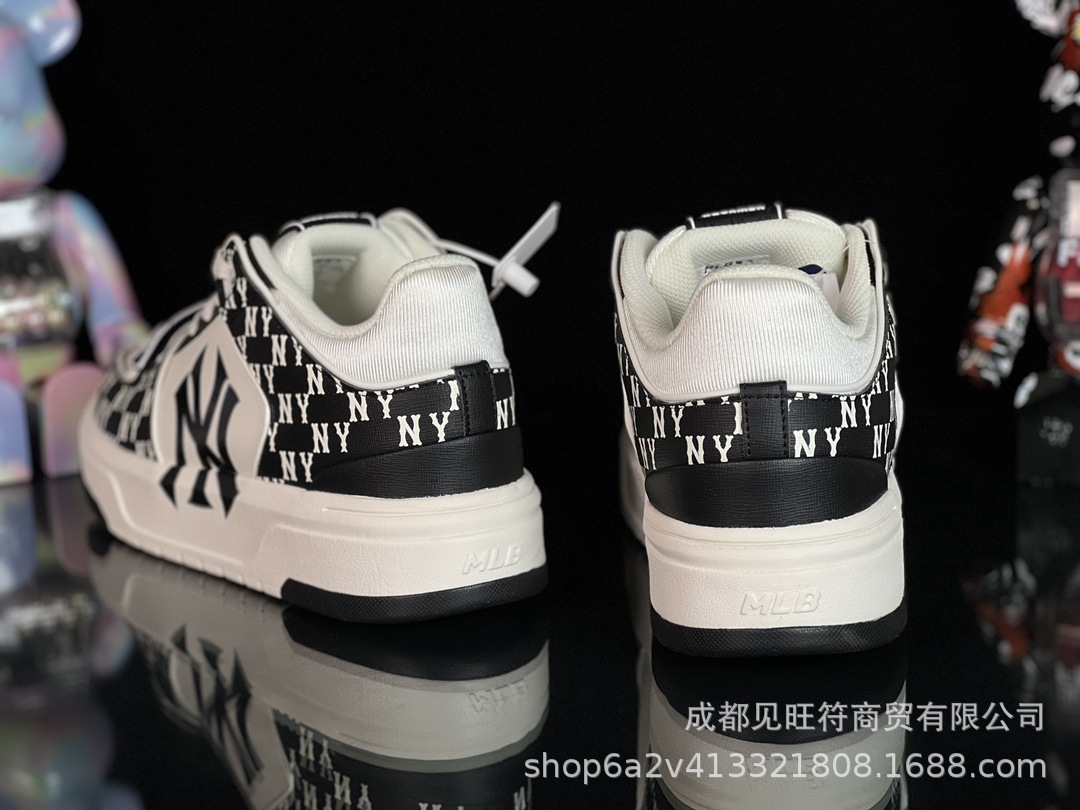 莆田纯原mlb老爹鞋学长鞋中帮NY大标洋基队厚底增高鞋6CM男女鞋详情8