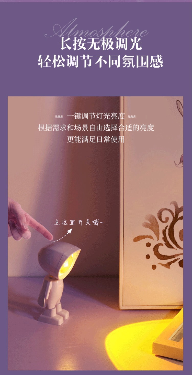 Astronaut Dawn Red Photo, Little Flying Hero Sunset Red Sunset atmosphere light, Astronaut projector Night light pic 5