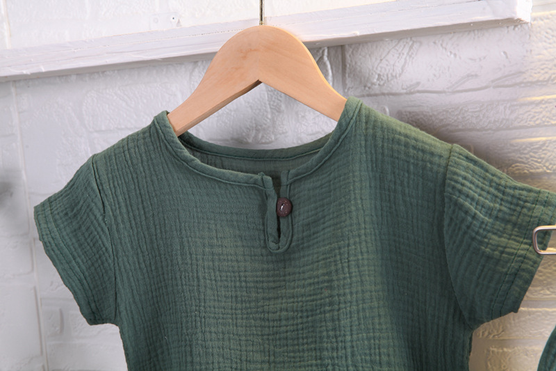 1-5 años niño vestido de verano manga corta shorts conjuntos bebé verano slim algodón lino camisetas suelto niño dos piezas lotes pic 24