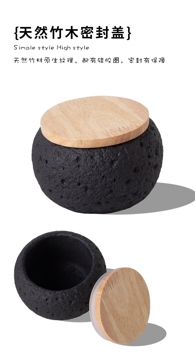 Pet funeral supplies: Six-color round urn with wooden lid and granular texture for pet ashes storage box pic 12