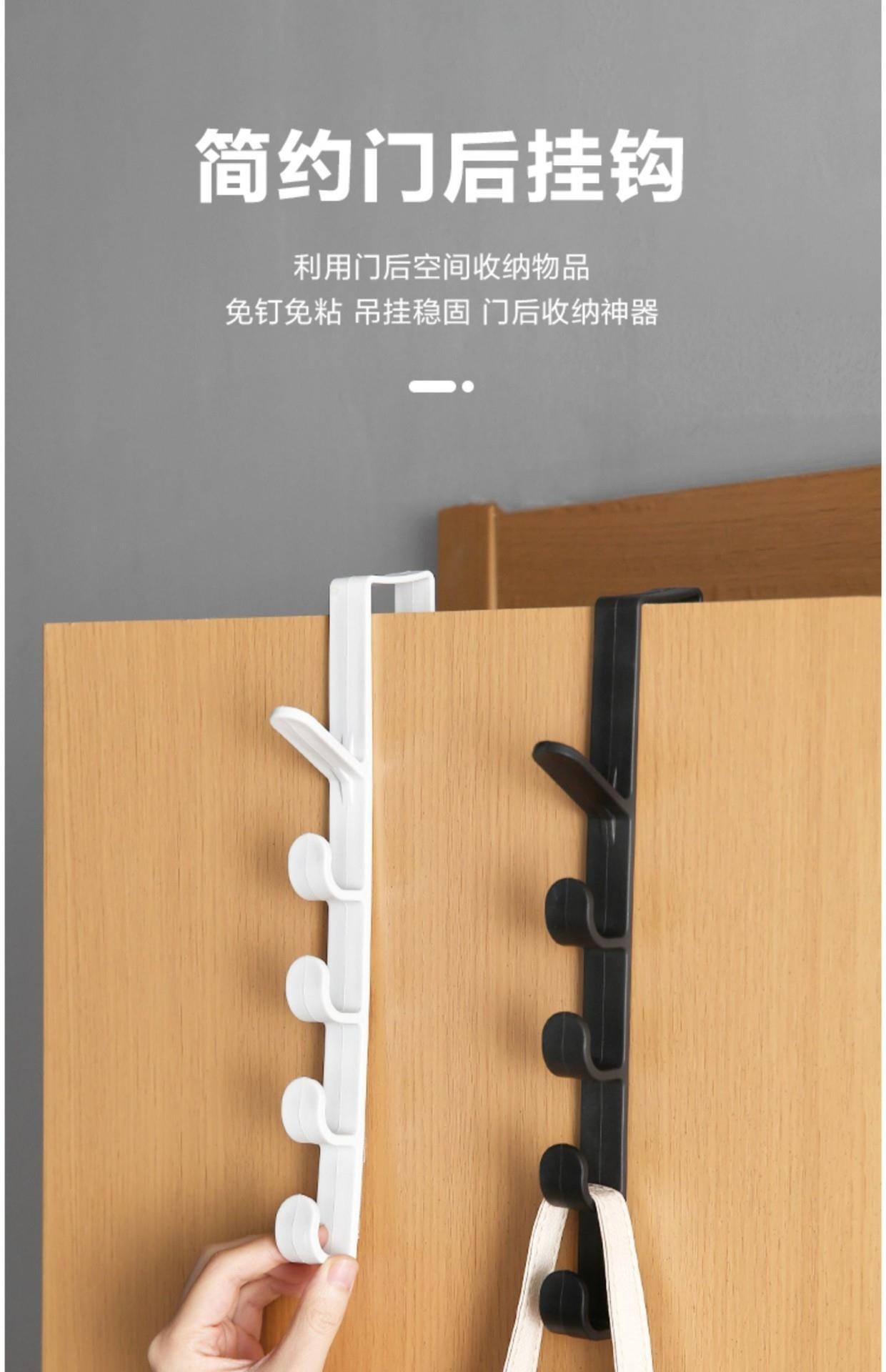 Wholesale of lock-behind hooks without drilling holes for wardrobes, hats, clothes and bags, dormitory wall-mounted storage racks pic 1