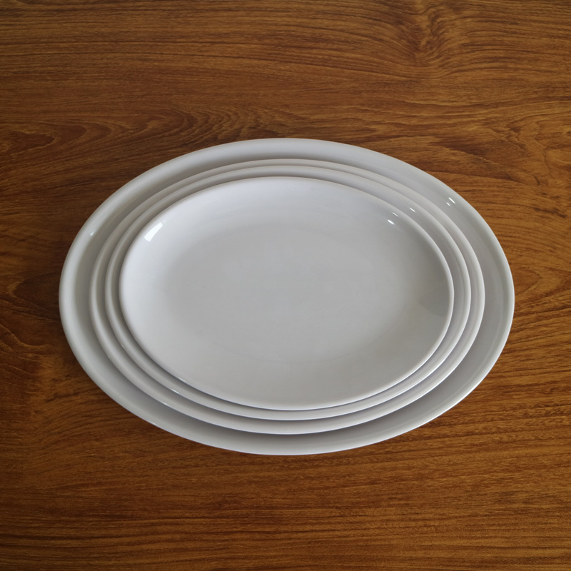 White melamine thickened oval plates, den-shaped plates, barbecue plates, stir-frying plates, snack plates, roast meat plates, in stock, factory wholesale pic 3