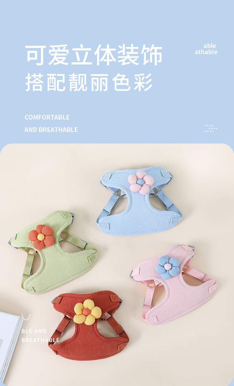 Pet leash for going out, dog chest and back, pet clothes, dog leash for walking, half-pack cat leash pic 14