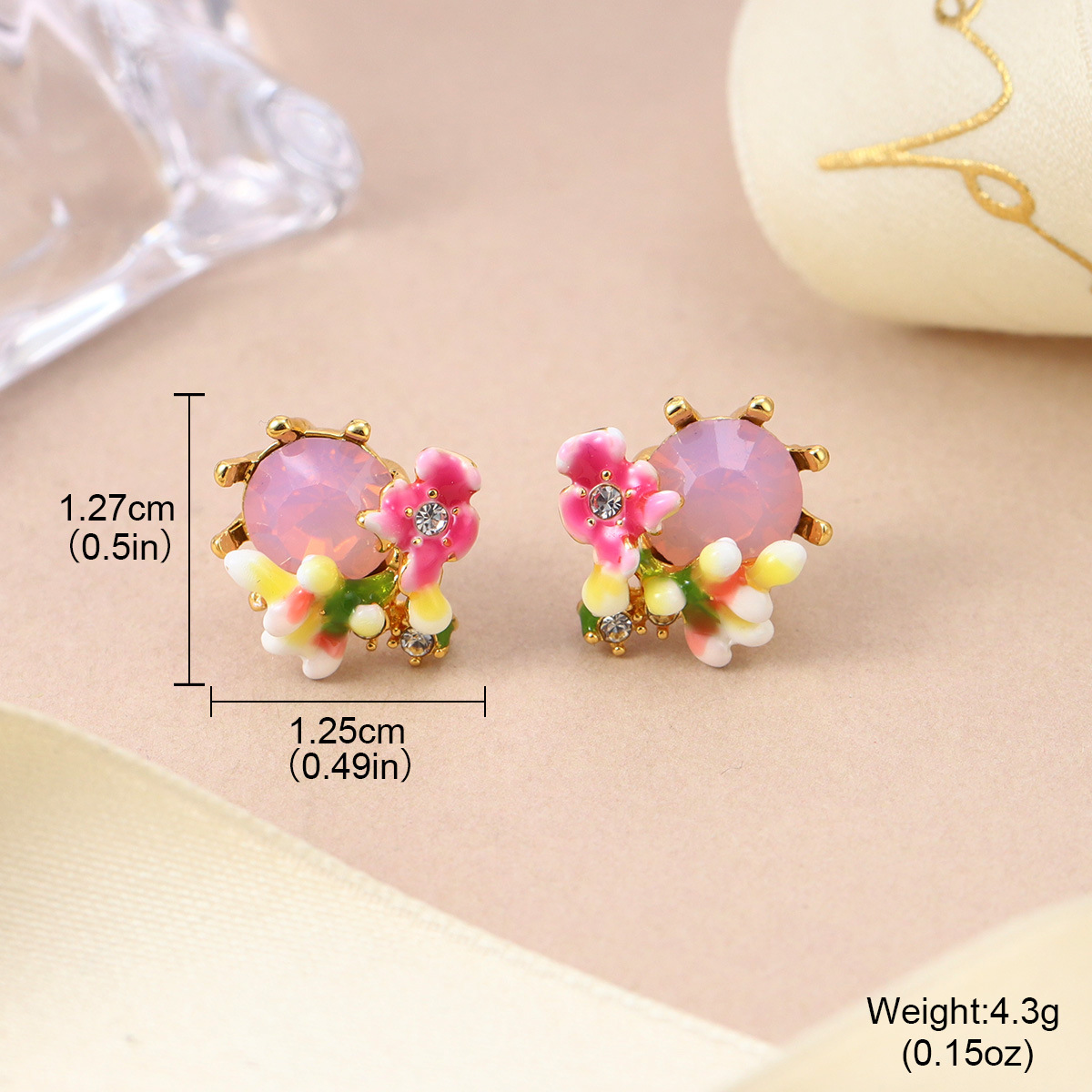 Fresh and new Chinese-style floral stud earrings for spring and summer, high-end enamel pearl earrings, retro Chinese-style tassel earrings for women pic 24