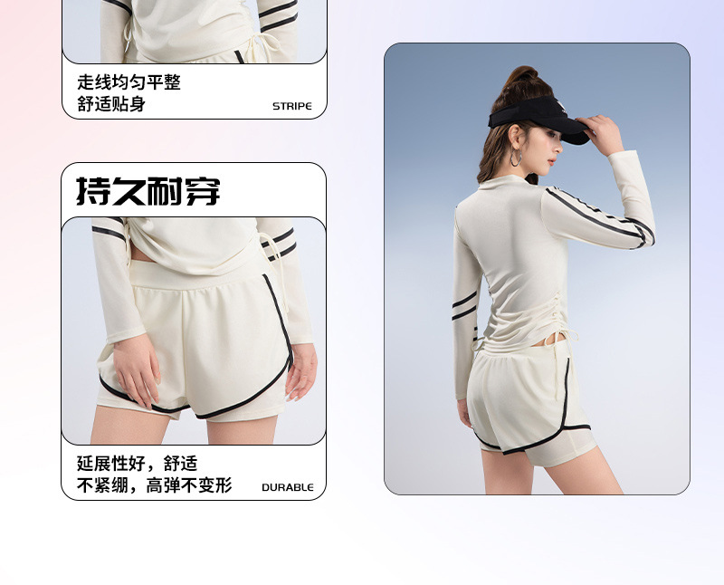 The new two-piece swimsuit for women is conservative. It dries quickly, slimming and concealing the belly. It is a long-sleeved sports swimming suit specially designed for swimming pools to hide flesh pic 9
