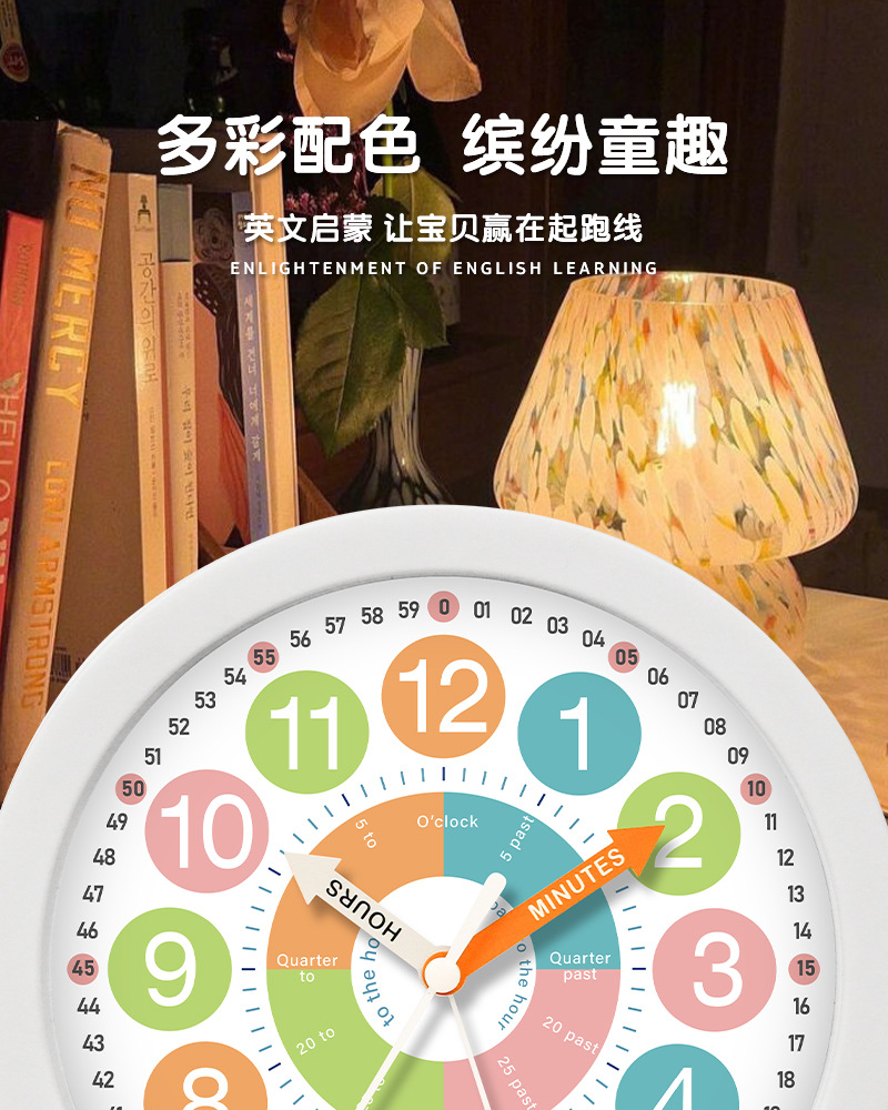 学生专用起床时钟儿童男女孩早教学习静音闹钟宿舍桌面卧室小闹铃详情4