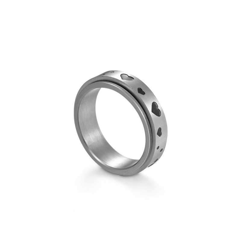 Amazon source Star Moon rotating titanium steel stress-relieving ring, standard US size cross-border jewelry wholesale pic 14