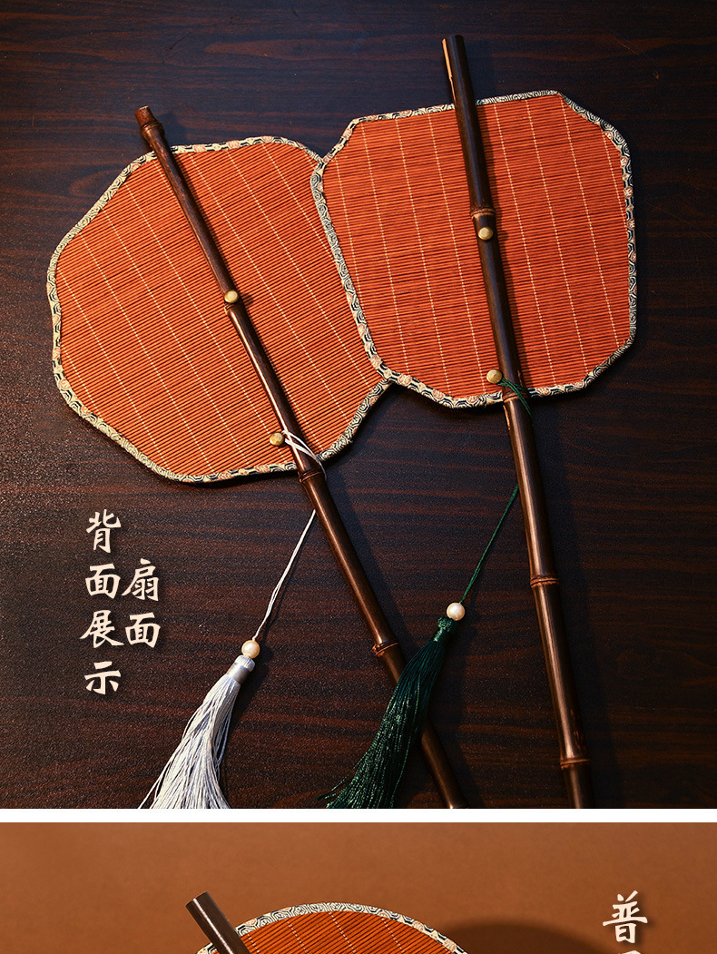 Intangible cultural heritage waist fan diy material package, Chinese-style handcrafted ancient style, rollable and foldable Hanfu gift round fan, Chinese-style fan pic 12