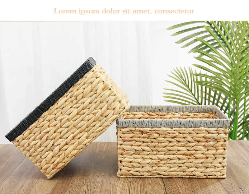 新款热销跨镜置物筐水葫芦草手工编织收纳篮草编篮子杂物收纳筐子详情16