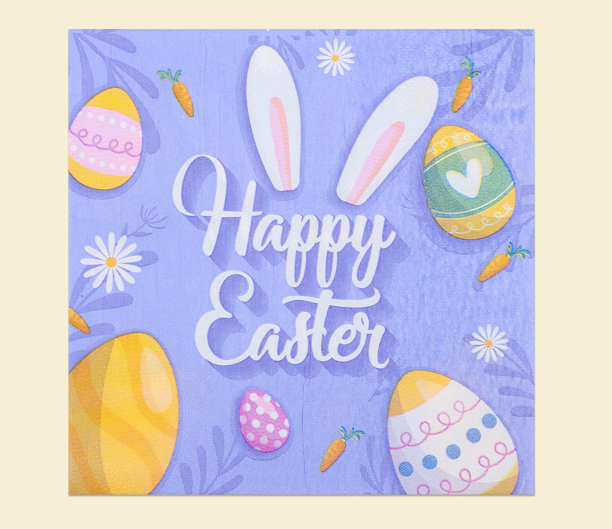 跨境happy Easter印花餐巾纸复活节一次性纸巾节日派对用品方巾纸一次性餐具套装详情11