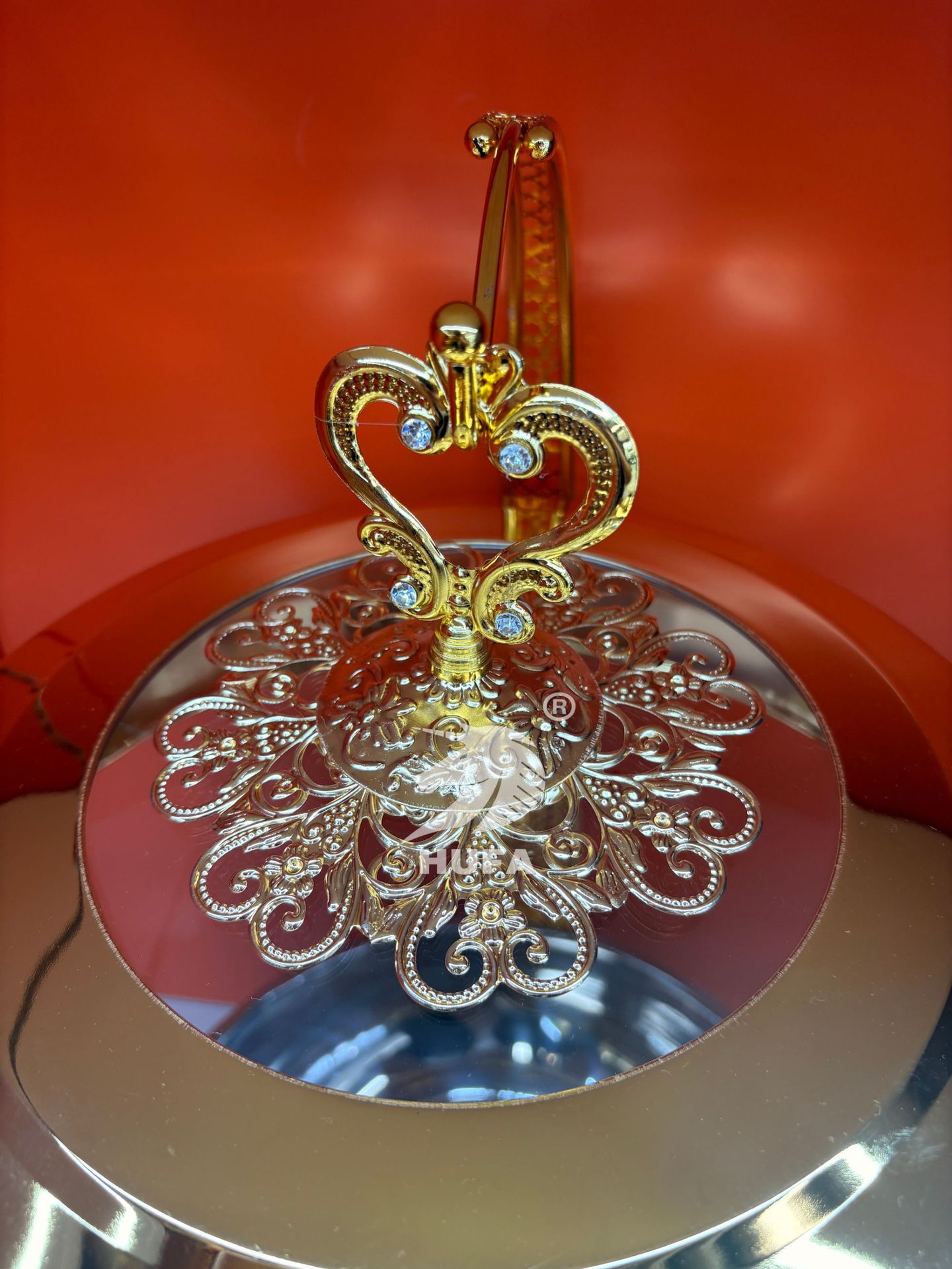 Cross-border stainless steel luxury gold disassembly and assembly hotel restaurant buffet stove, Bubi stove, heater chafingdish pic 3