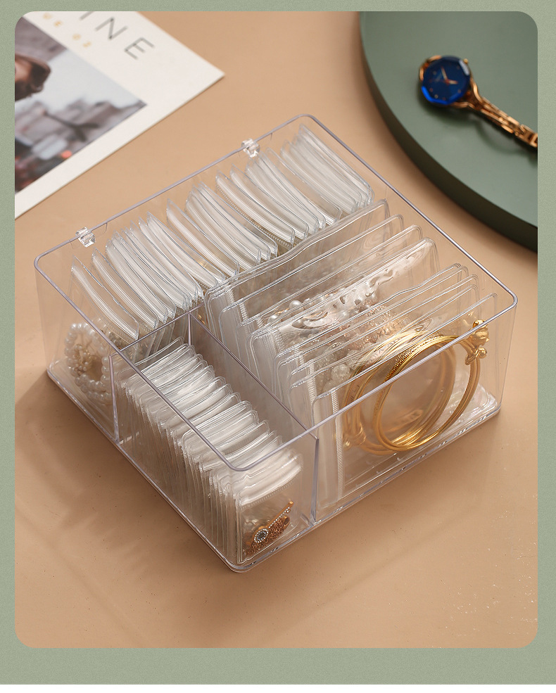 盒子抽屉项链耳饰耳环首饰盒饰品收纳盒戒指防氧化透明便携手耳钉详情19