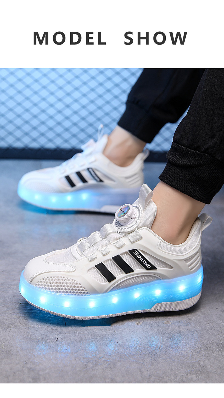 男童暴走鞋滑轮儿童纽扣透气轮滑鞋学生女童四轮溜冰鞋子一件代发详情11