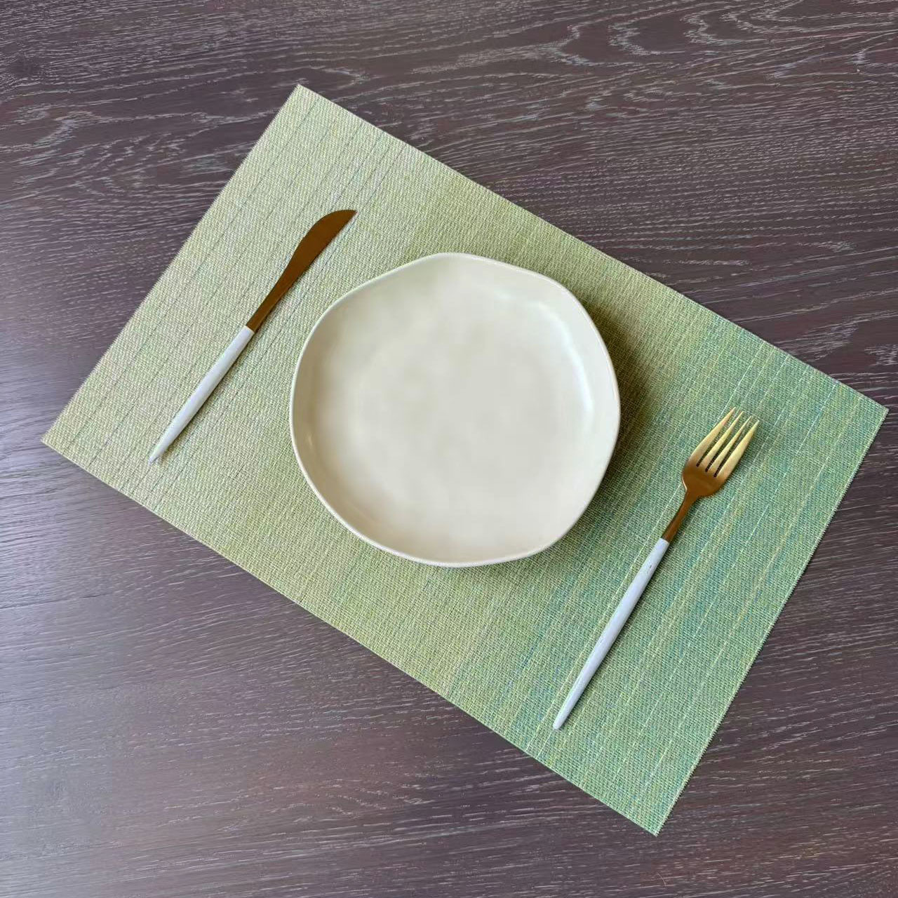 简约渐变背景板家用餐桌餐具垫加厚编织隔热垫pvc餐垫西餐垫杯垫详情5