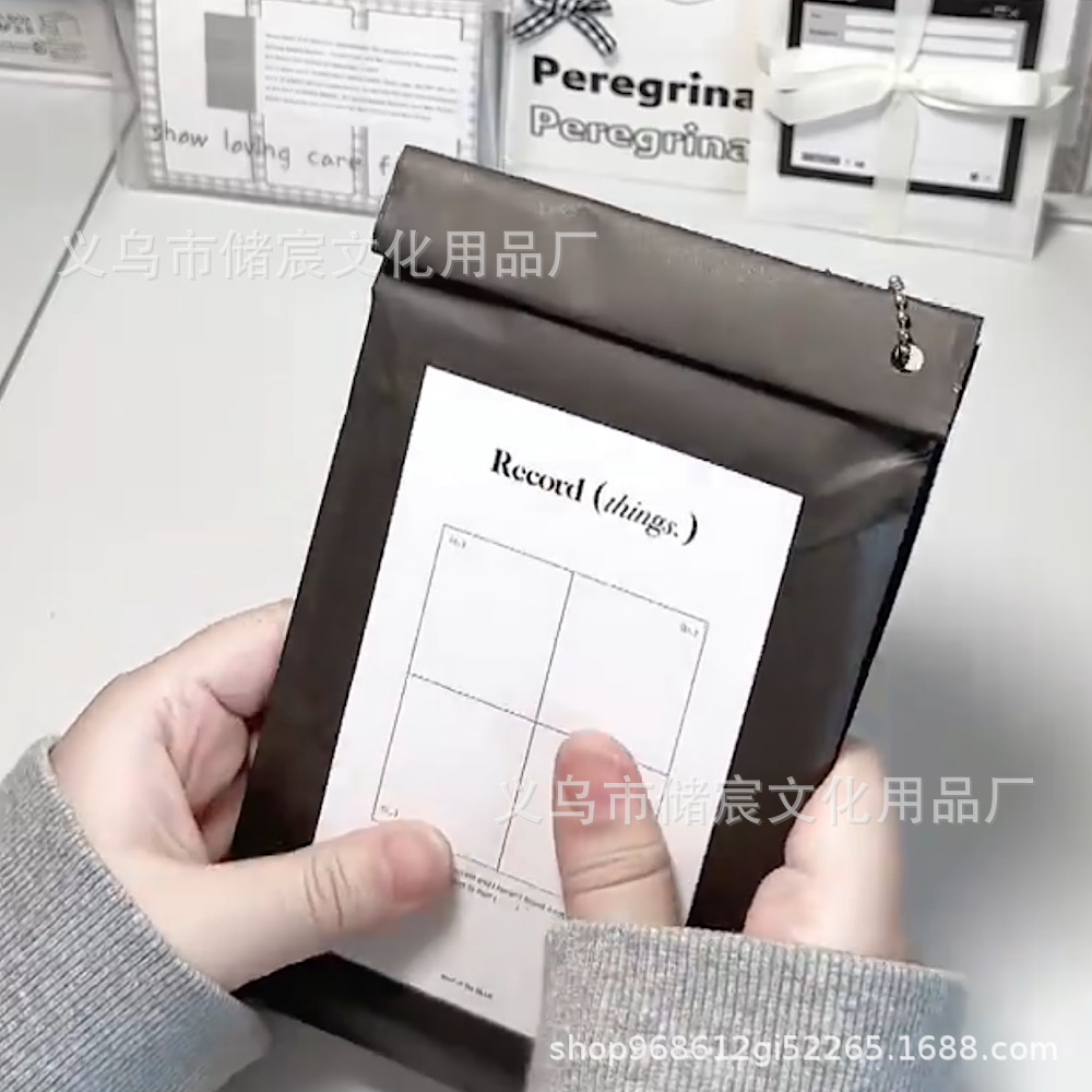ins黑色复古牛皮纸袋平口袋出卡包装礼品小卡明信片手帐diy平口袋详情8