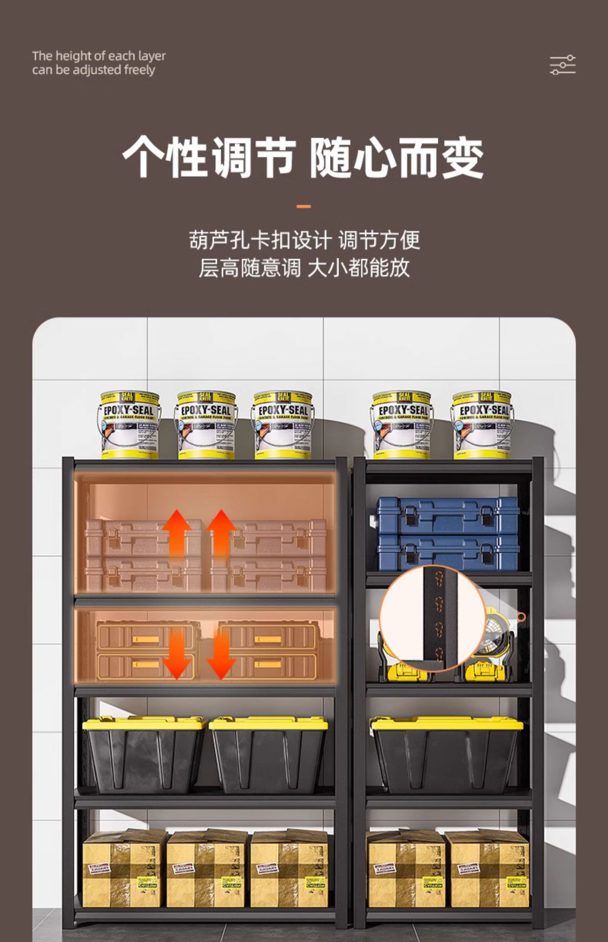 货架批发多层置物架落地收纳架钢制阳台仓库杂物储物超市快递跨境详情10