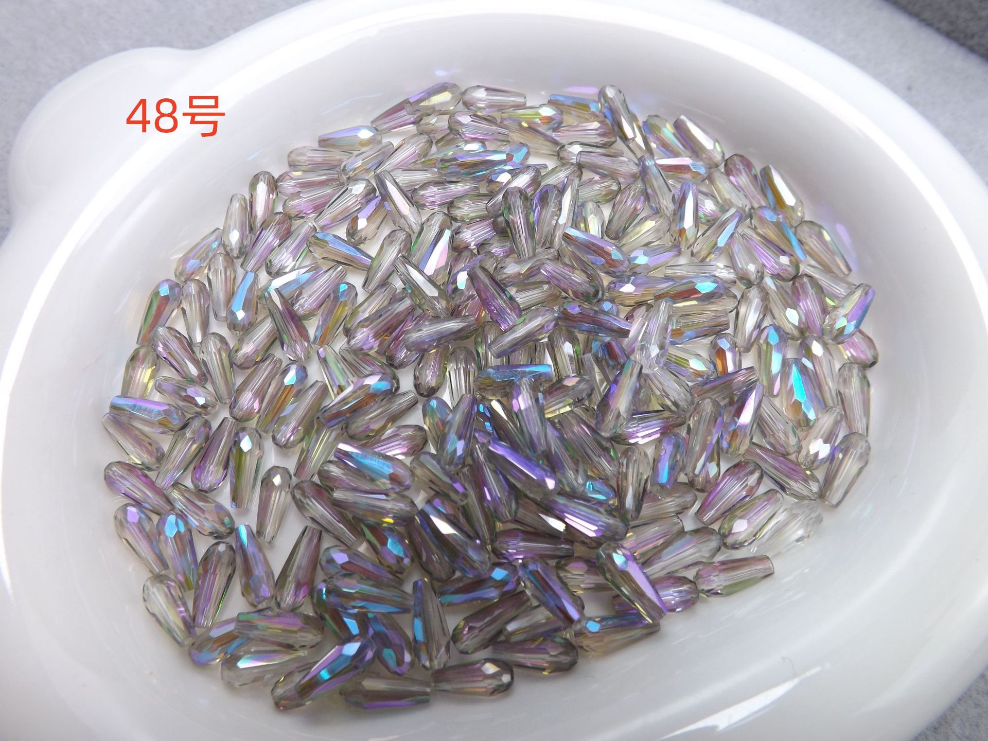 4mm*9mm长水滴人鱼泪晶晶diy水晶饰品配件玻璃珠子长水滴晶晶配件详情30