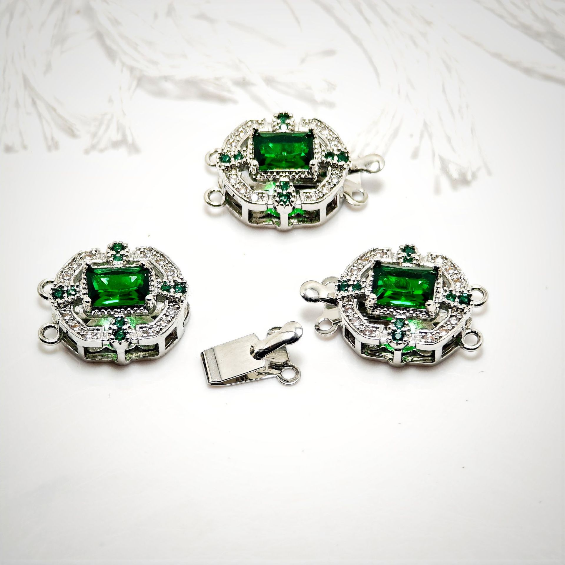 High color retention, real gold plating, double hanging, zirconium pearl buckle, pin, buckle necklace, connecting buckle head, DIY jewelry bracelet pic 37