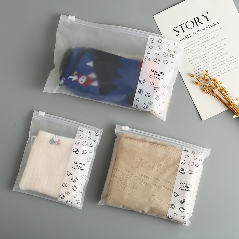 Wholesale of in-stock eva frosted self-sealing bags, transparent sealed zipper bags, clothing and underwear packaging bags, sealing and bone pulling bags pic 7