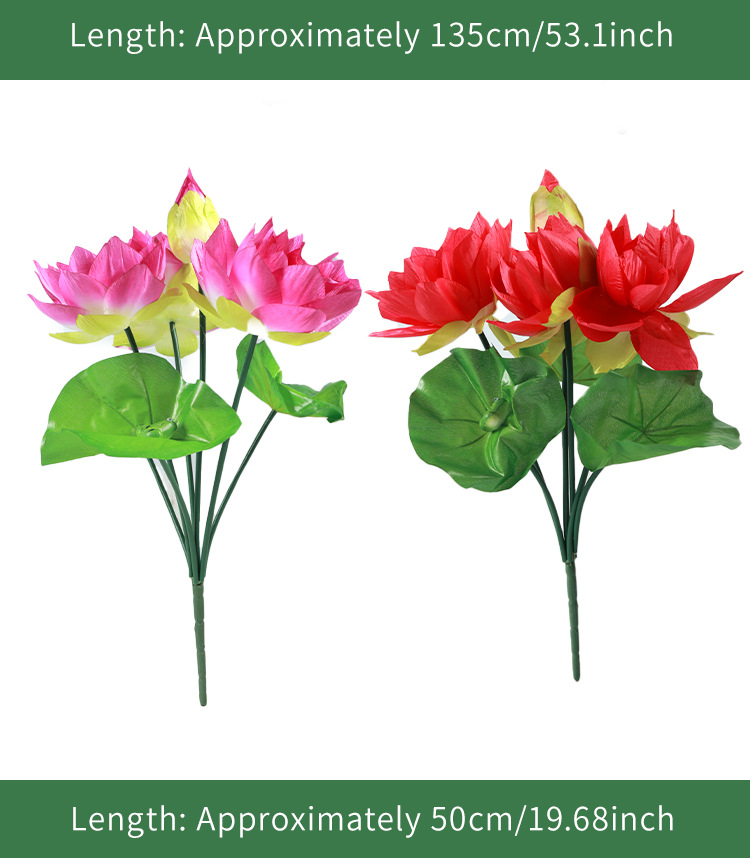 高档仿真花荷花荷叶组合套装手感假莲蓬莲花客厅中式套装绢插花详情6