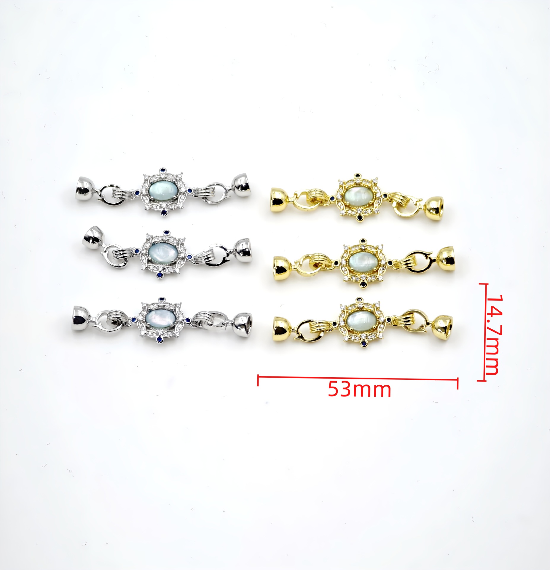 French court retro style single-row necklace clasp connection clasp, natural mother-of-pearl necklace connection clasp, accessory clasp pic 4