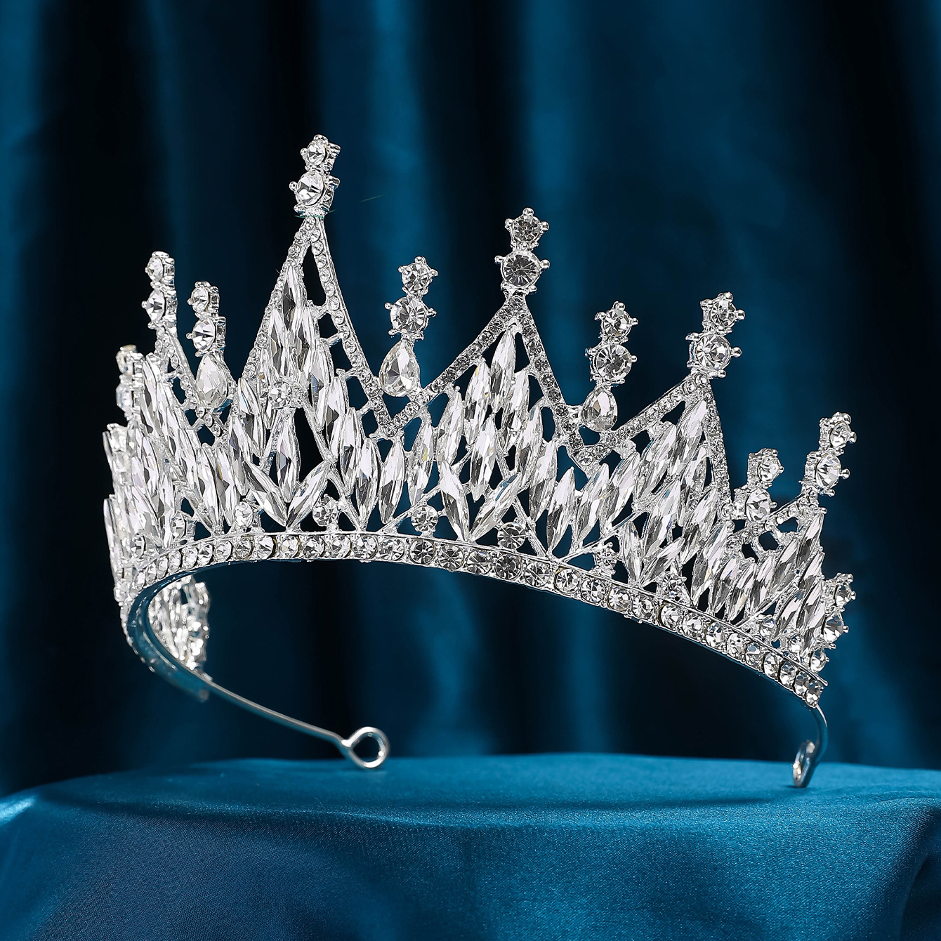 Crystal super glittering wedding dress, hair accessory, stage host, welcome, Baroque queen, bride, wedding headwear, crown pic 4