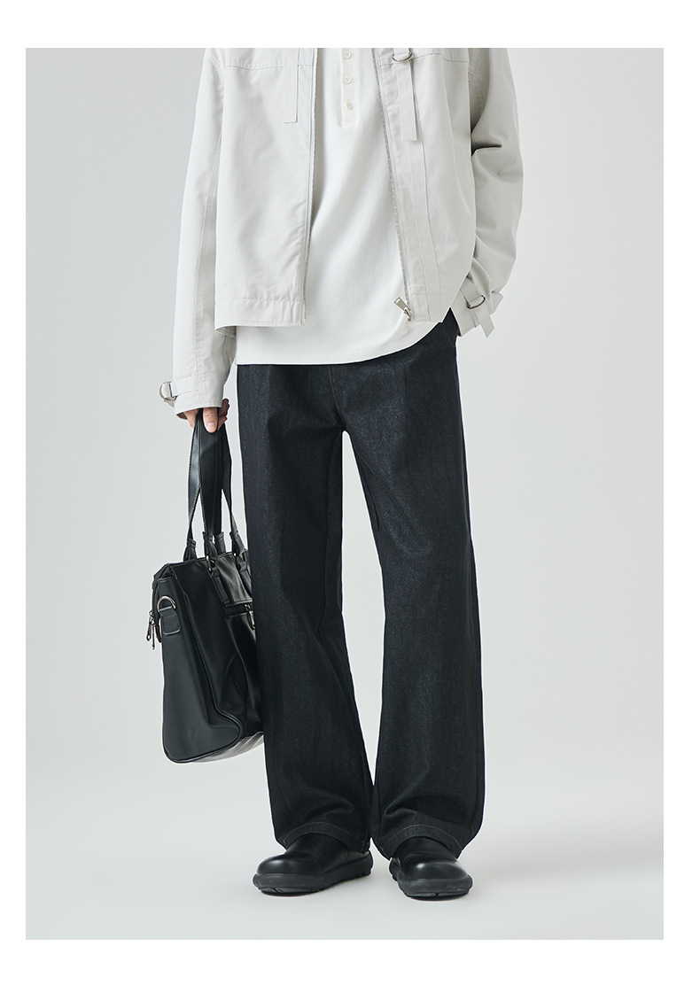 APO男装|跨境牛仔裤男款美式高街秋季潮牌痞帅宽松直筒休闲长裤子详情24