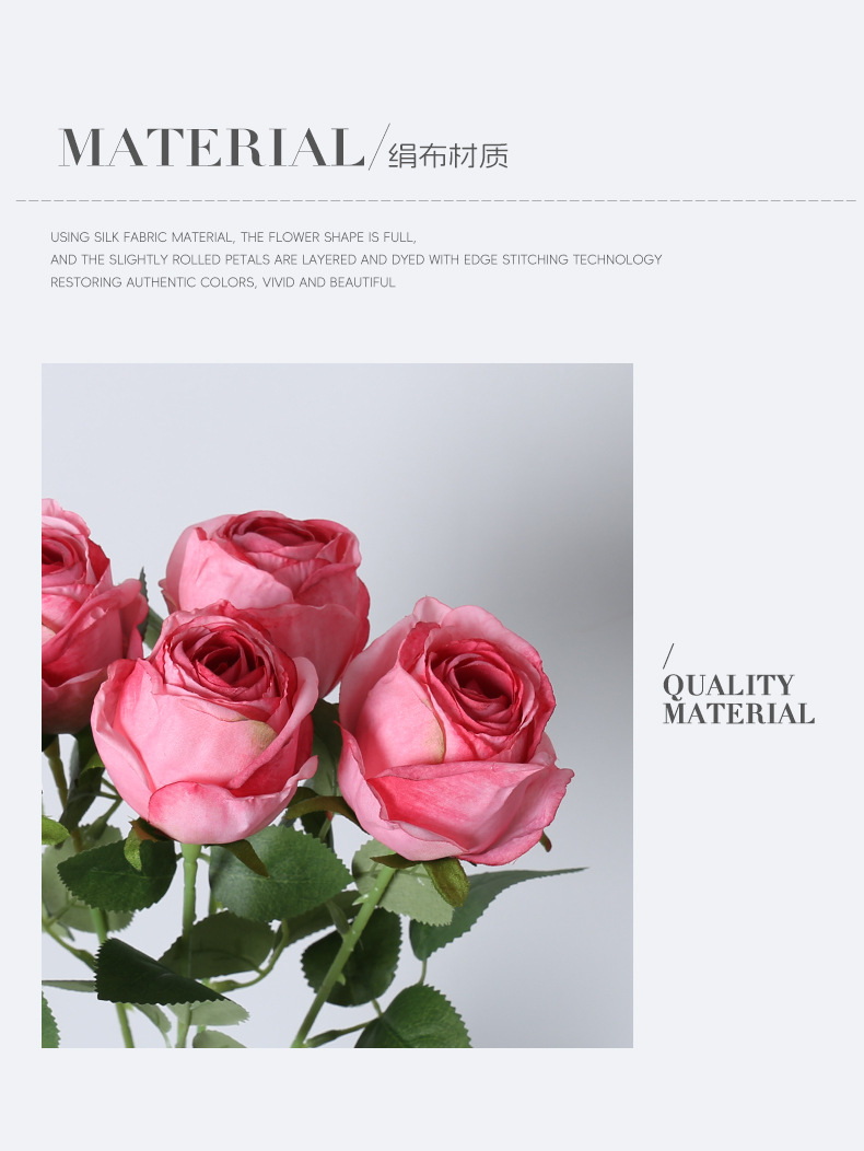 复古仿真单枝烤边圆玫瑰摄影道具婚庆家居花艺摆件仿真焦边玫瑰详情2