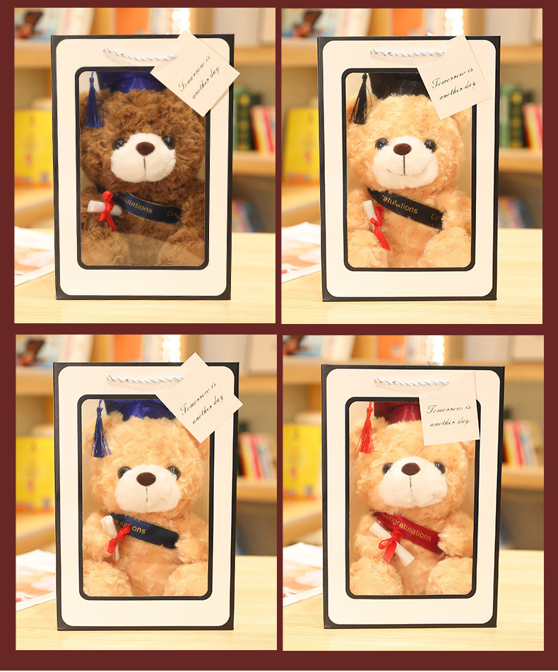 Doctor cap teddy bear, Doctor bear plush toy, graduation teddy bear doll, graduation commemorative gift pic 16