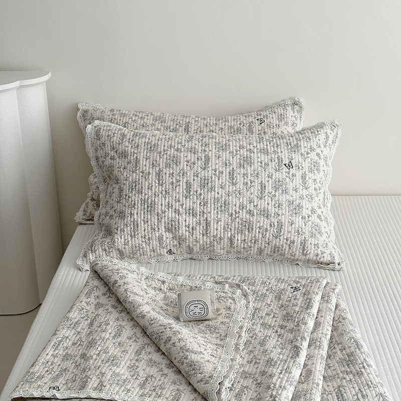 Lisa series, a three-piece set of all-cotton high-temperature sand-washed cotton bed cover, is skin-friendly, breathable and suitable for all seasons pic 30